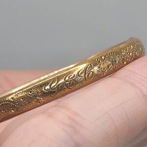 Vintage Childrens Bracelet Victorian Engraved Gold Filled‎ Slider Size 5